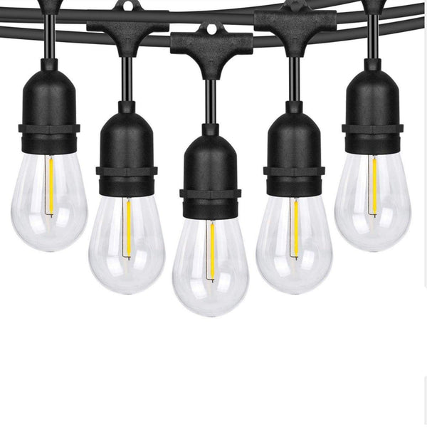 Milano Decor Edison Globe Solar Powered Lamp String Lights - White - 20 Lights - John Cootes