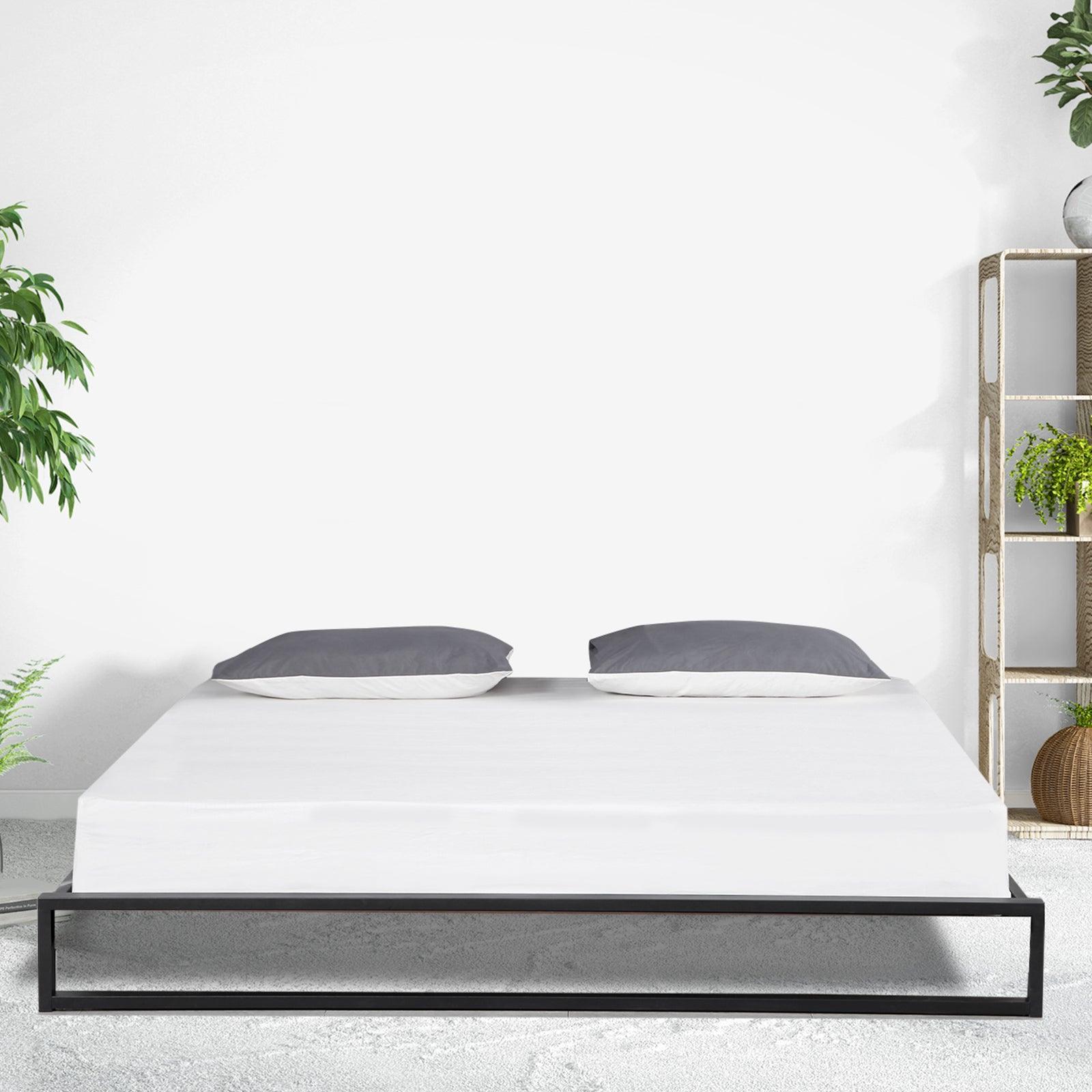 Milano Decor Florence Metal Bed Frame Mattress Base Platform Modern Black - Single - Black - John Cootes