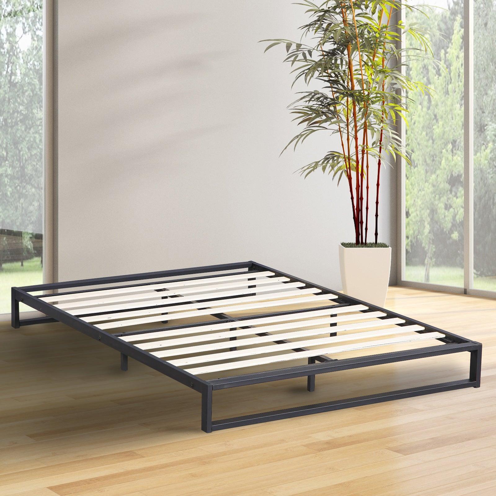 Milano Decor Florence Metal Bed Frame Mattress Base Platform Modern Black - Single - Black - John Cootes