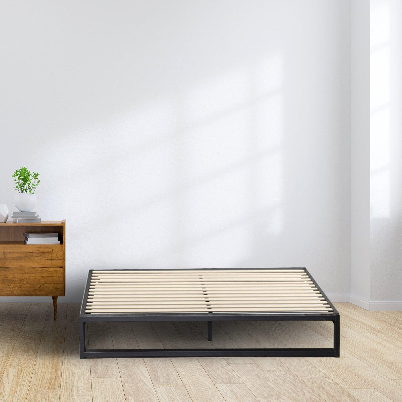 Milano Decor Florence Metal Bed Frame Mattress Base Platform Modern Black - Single - Black - John Cootes