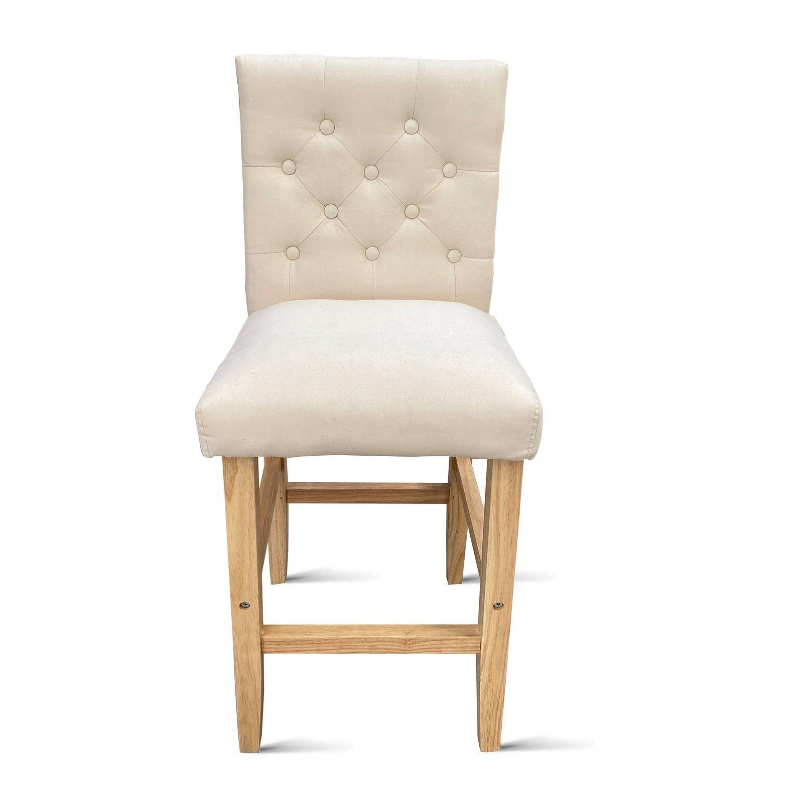 Milano Decor Hamptons Barstool Cream Chairs Kitchen Dining Chair Bar Stool - Four Pack - Cream - John Cootes