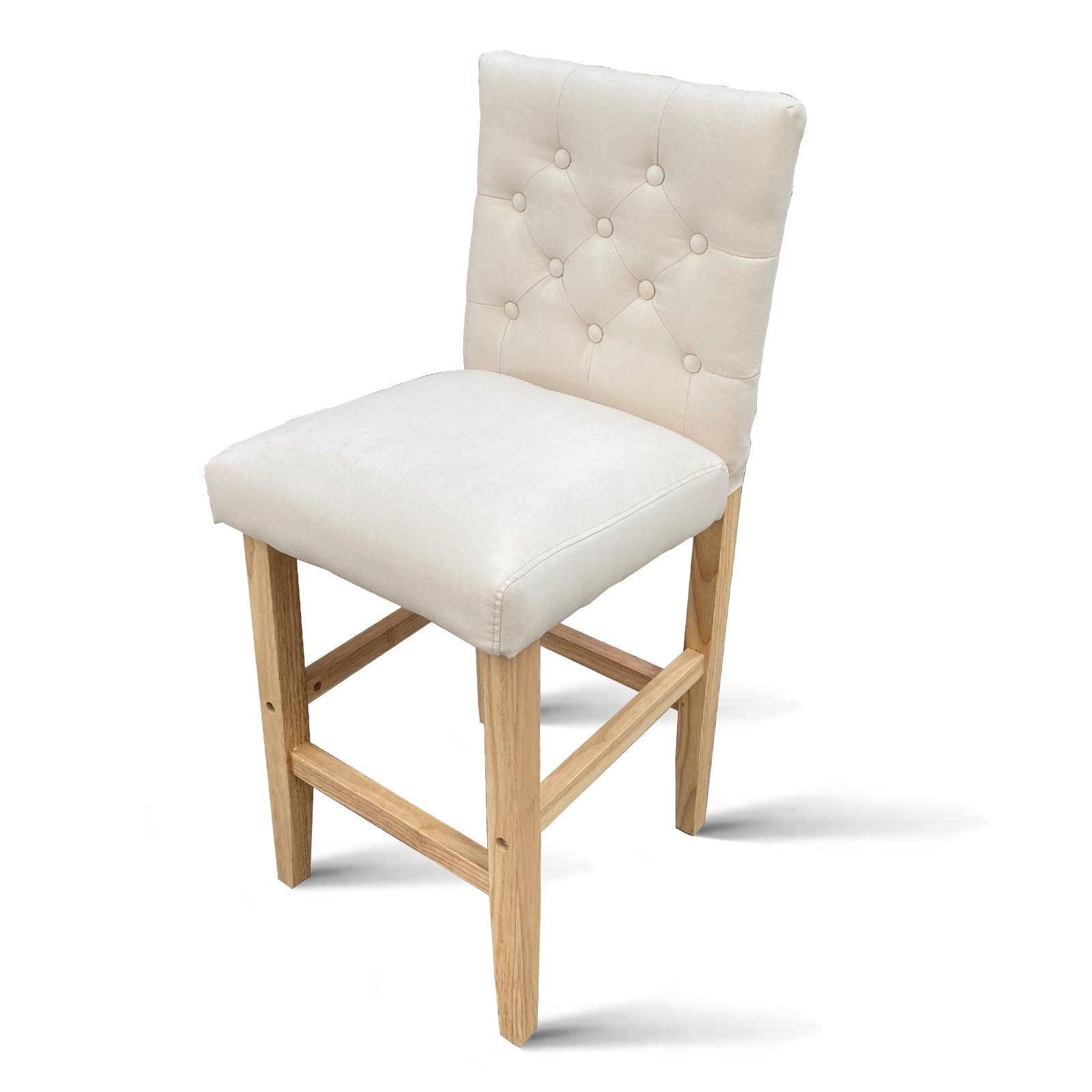 Milano Decor Hamptons Barstool Cream Chairs Kitchen Dining Chair Bar Stool - Four Pack - Cream - John Cootes