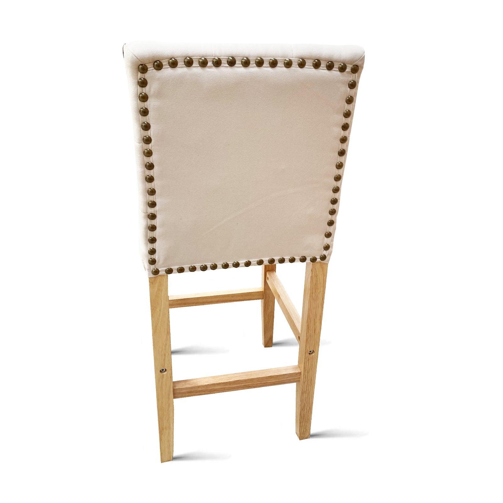 Milano Decor Hamptons Barstool Cream Chairs Kitchen Dining Chair Bar Stool - Four Pack - Cream - John Cootes