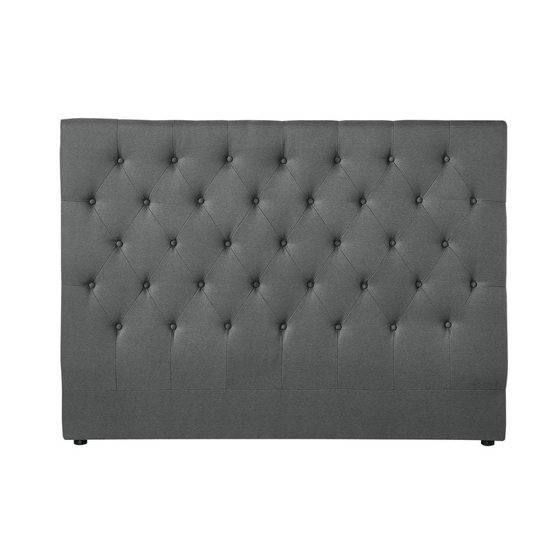 Milano Decor Madrid Tufted Charcoal Bed Head Headboard Bedhead Upholstered - King - Charcoal - John Cootes