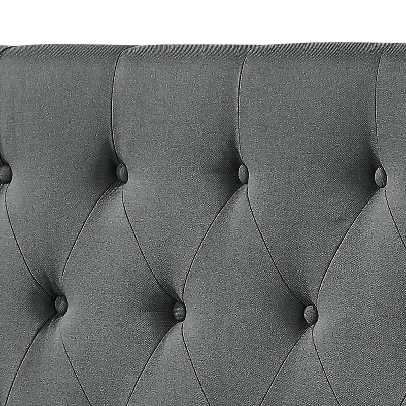 Milano Decor Madrid Tufted Charcoal Bed Head Headboard Bedhead Upholstered - King - Charcoal - John Cootes