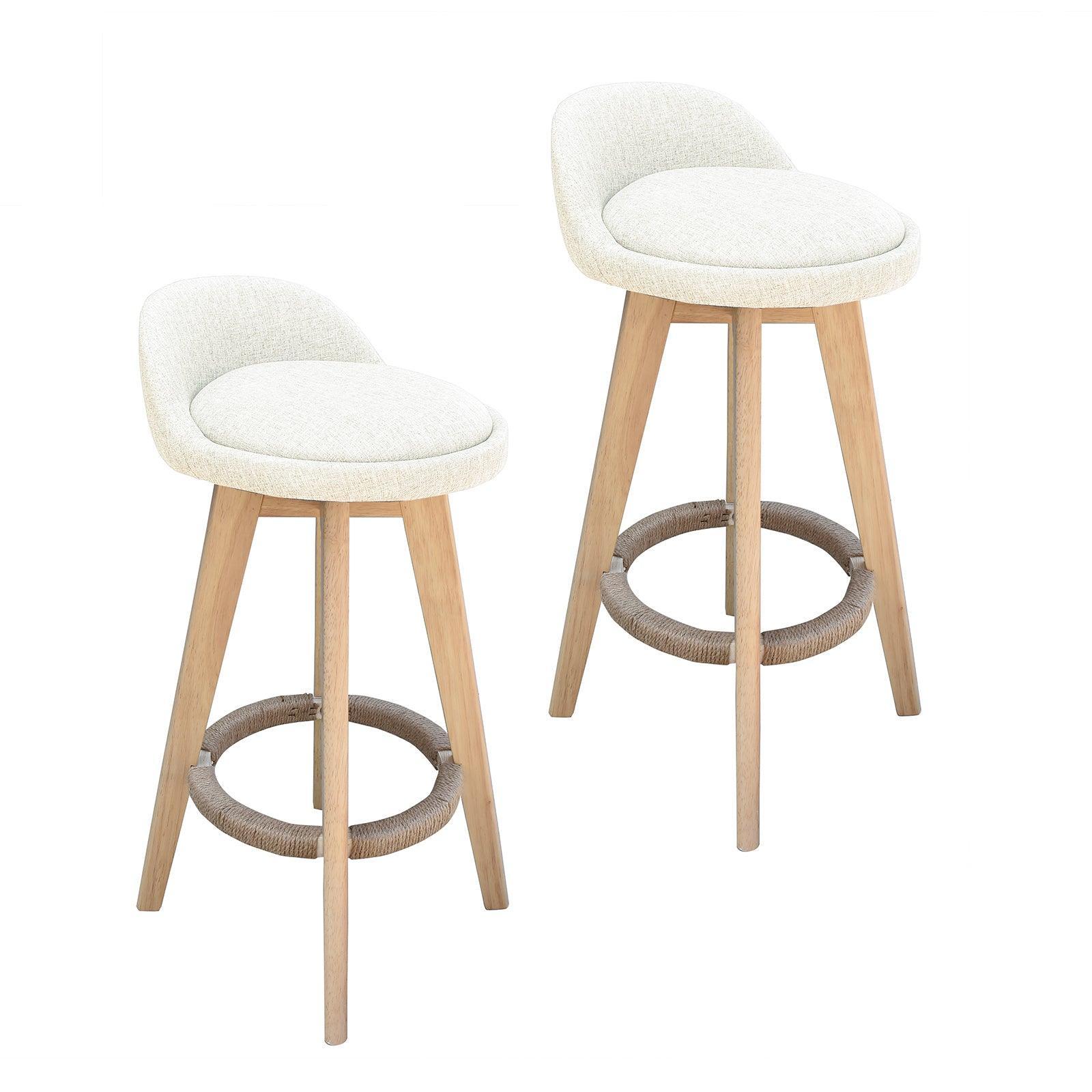 Milano Decor Phoenix Barstool Cream Chairs Kitchen Dining Chair Bar Stool - Two Pack - Cream - John Cootes