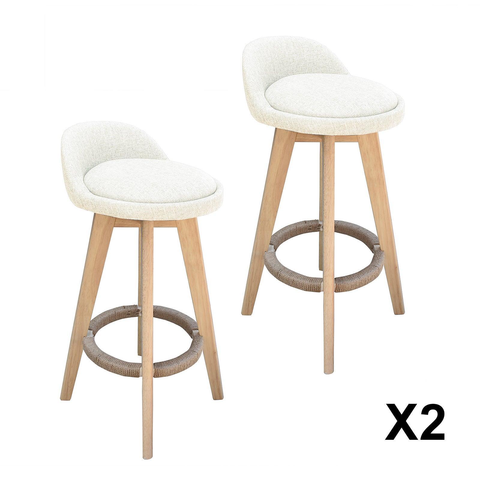 Milano Decor Phoenix Barstool Cream Chairs Kitchen Dining Chair Bar Stool - Two Pack - Cream - John Cootes