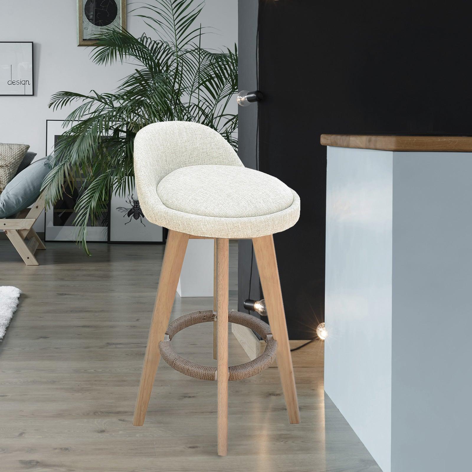 Milano Decor Phoenix Barstool Cream Chairs Kitchen Dining Chair Bar Stool - Two Pack - Cream - John Cootes