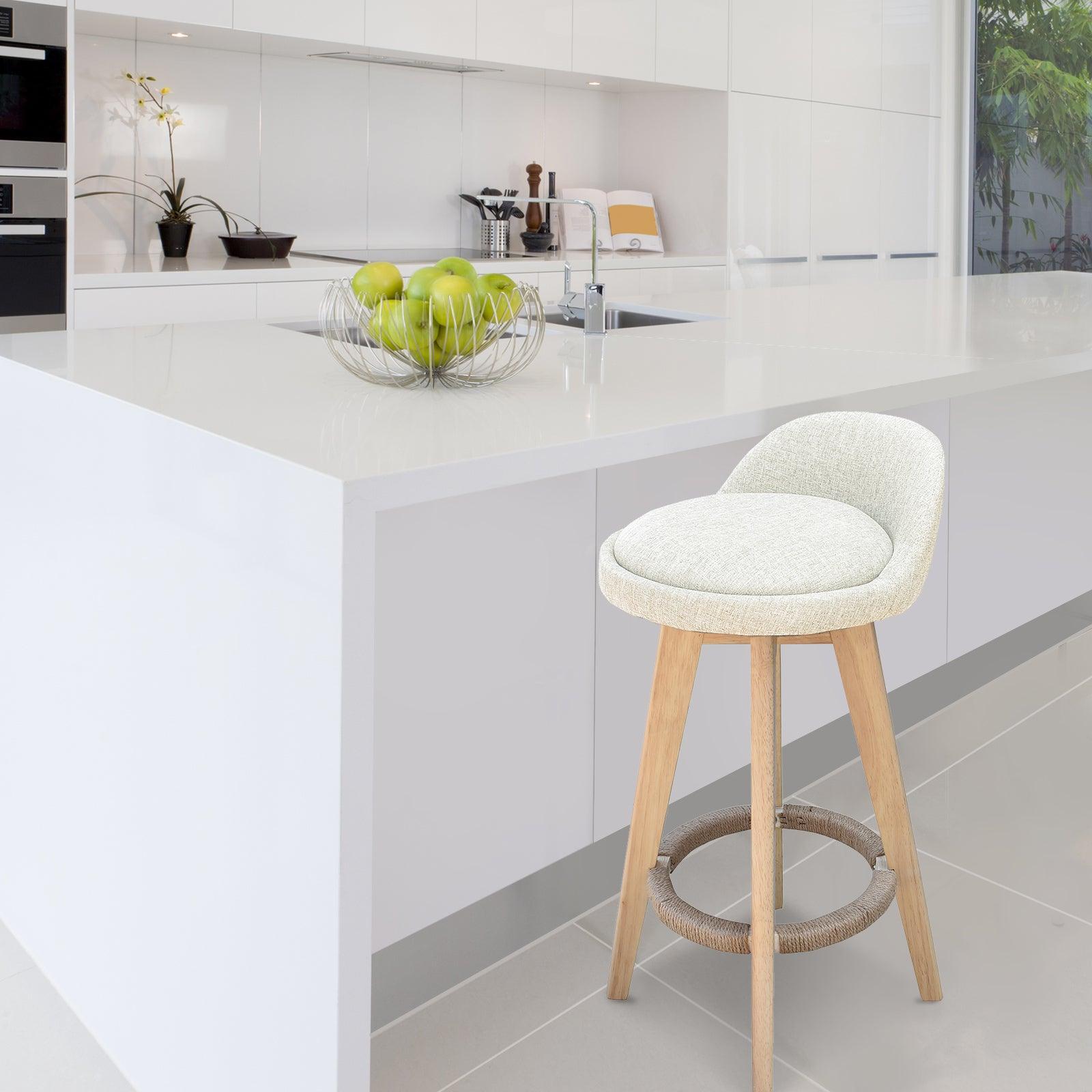 Milano Decor Phoenix Barstool Cream Chairs Kitchen Dining Chair Bar Stool - Two Pack - Cream - John Cootes