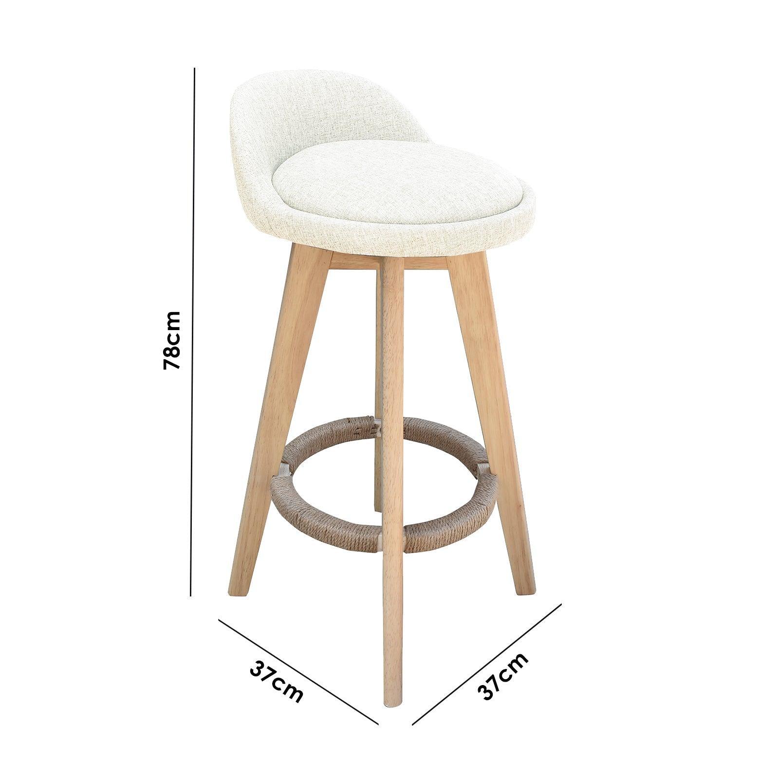 Milano Decor Phoenix Barstool Cream Chairs Kitchen Dining Chair Bar Stool - Two Pack - Cream - John Cootes