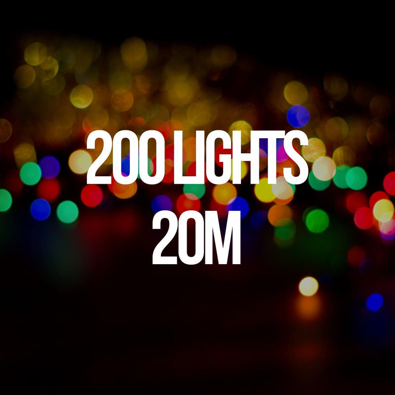 Milano Decor Solar Powered Outdoor Fairy Lights - Multicoloured - 200 Lights - John Cootes