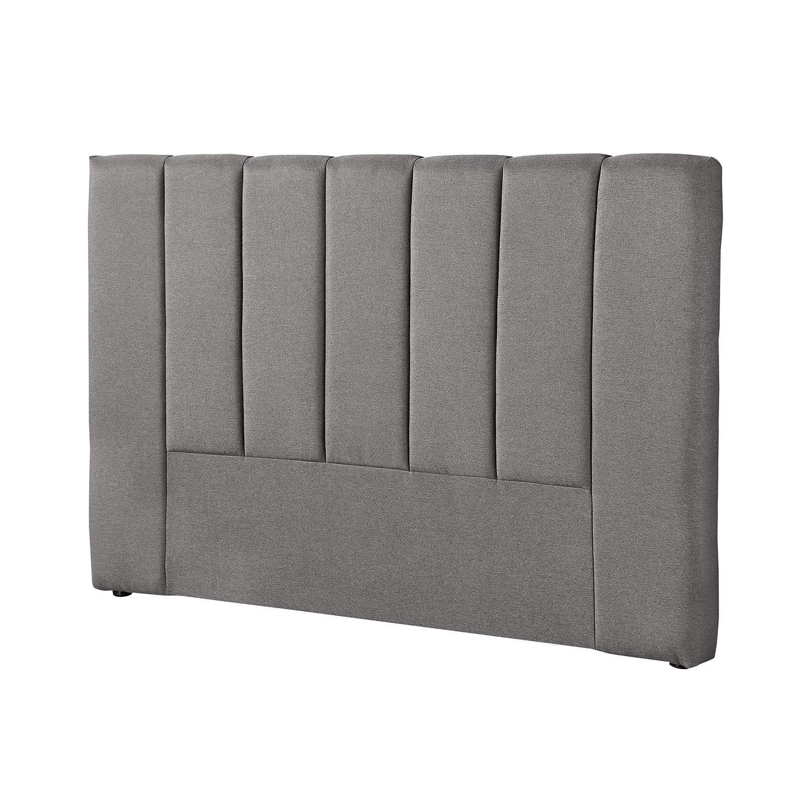 Milano Decor Valencia Mid Grey Bed Head Headboard Bedhead Upholstered - King - Mid Grey - John Cootes