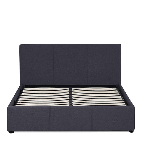 Milano Luxury Gas Lift Bed Frame And Headboard Double Queen King Black Dark Grey - King - Dark Grey - John Cootes