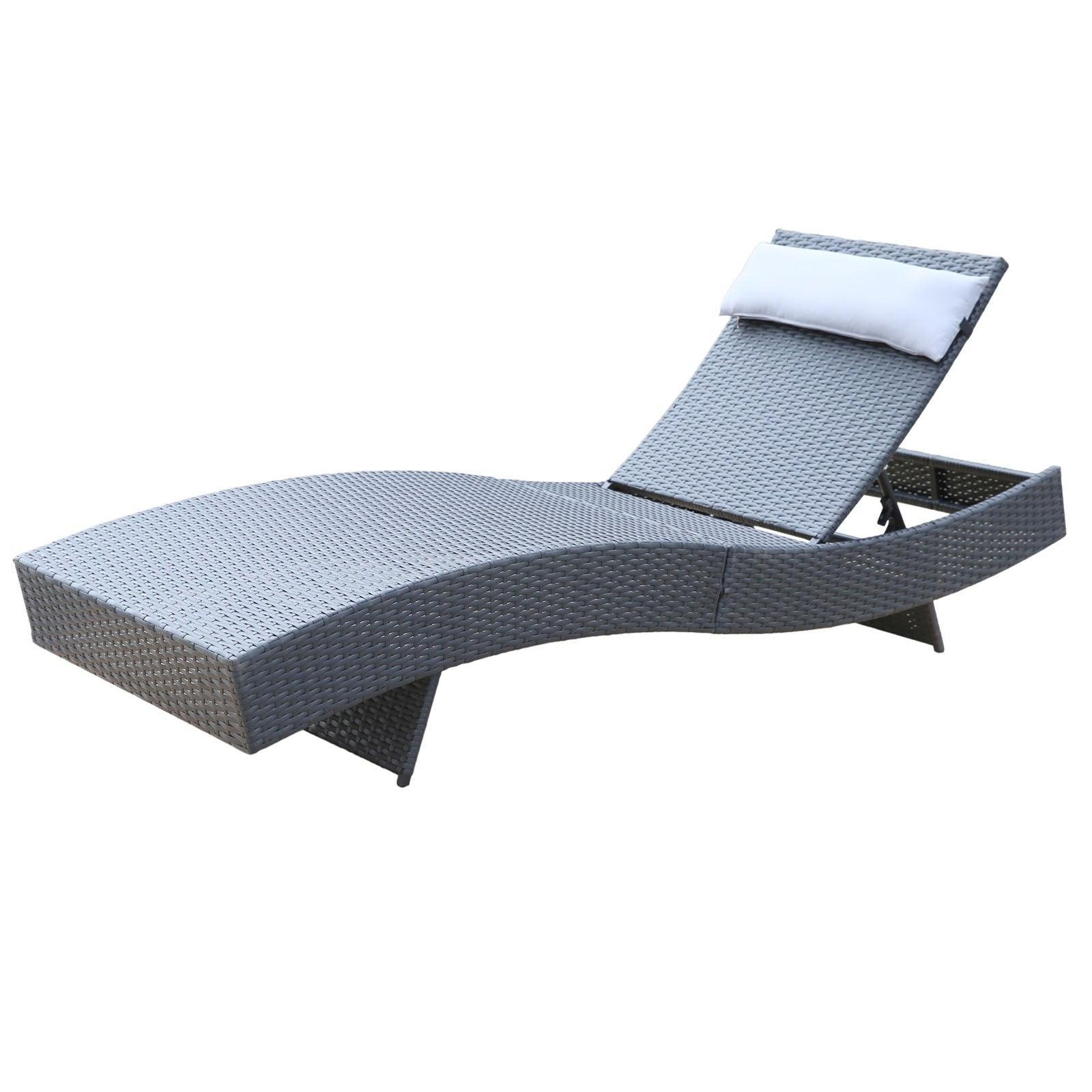 Milano Outdoor Sun Lounge Pool Bed Deck Rattan Chair Curved Design Wicker Sofa - John Cootes