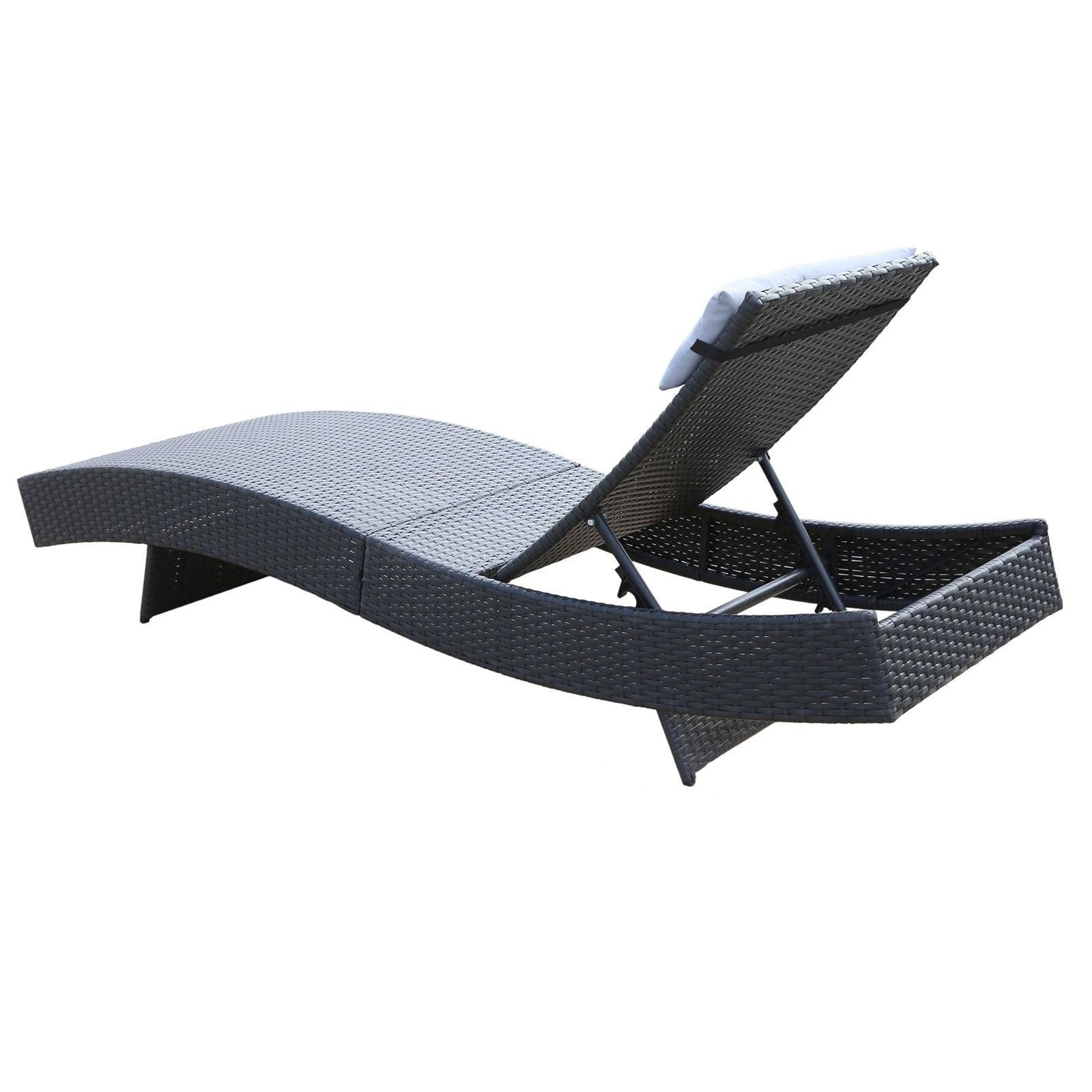 Milano Outdoor Sun Lounge Pool Bed Deck Rattan Chair Curved Design Wicker Sofa - John Cootes