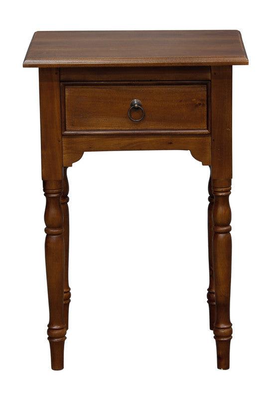 Milly Turn Leg 1 Drawer Side Table (Mahogany) - John Cootes