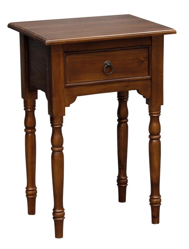 Milly Turn Leg 1 Drawer Side Table (Mahogany) - John Cootes