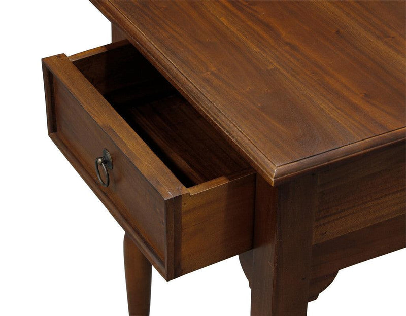 Milly Turn Leg 1 Drawer Side Table (Mahogany) - John Cootes