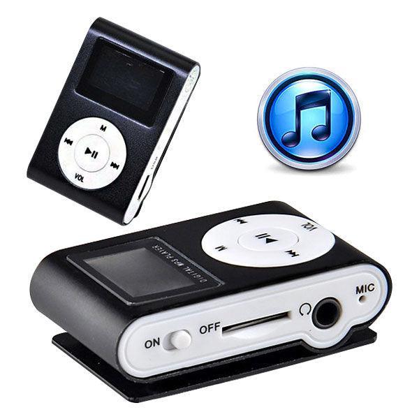 Mini Clip 16G MP3 Music Player With USB Cable & Earphone Black - John Cootes