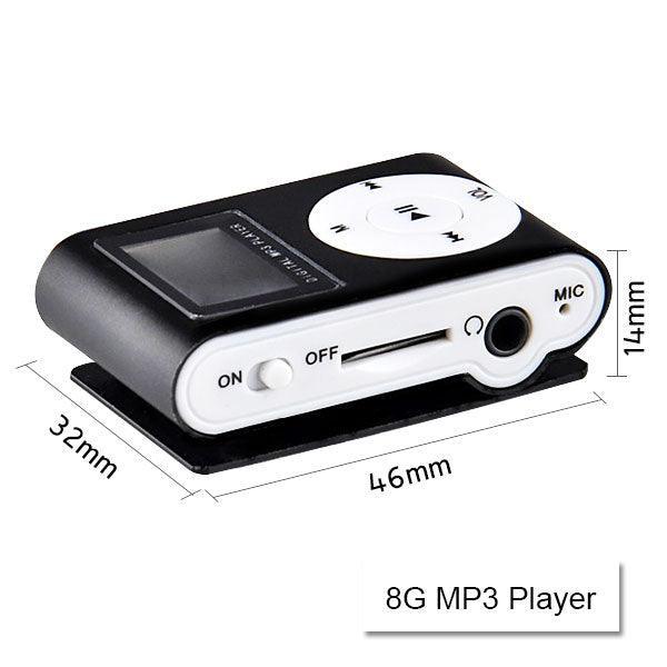 Mini Clip 16G MP3 Music Player With USB Cable & Earphone Black - John Cootes