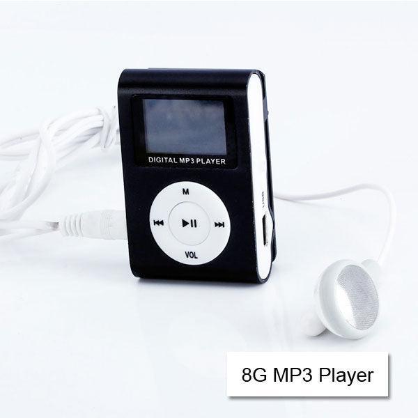Mini Clip 16G MP3 Music Player With USB Cable & Earphone Black - John Cootes
