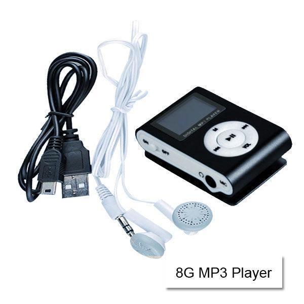 Mini Clip 16G MP3 Music Player With USB Cable & Earphone Black - John Cootes
