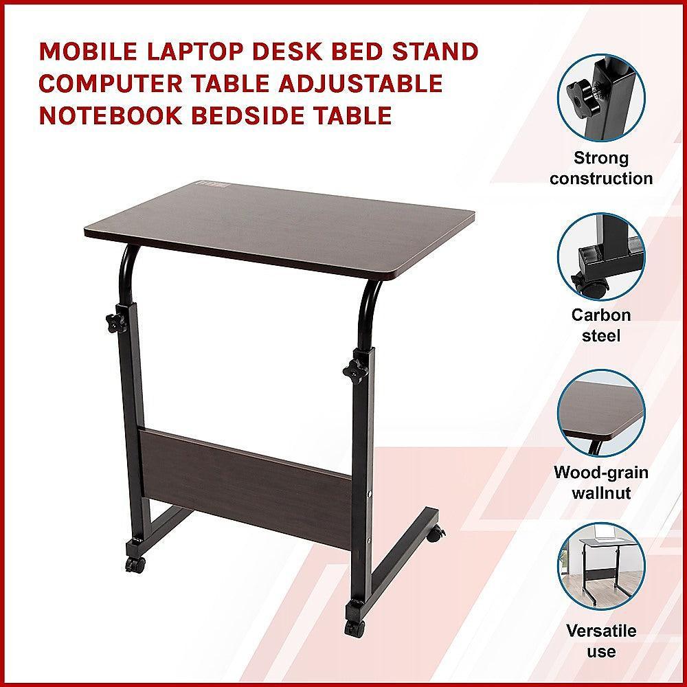 Mobile Laptop Desk Bed Stand Computer Table Adjustable Notebook Bedside Table - John Cootes