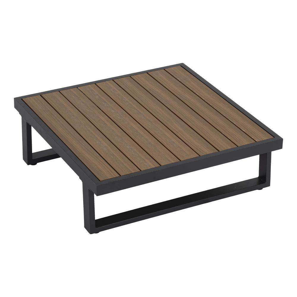 Modern Outdoor 6 Piece Lounge Set with Slatted Polywood Design - John Cootes