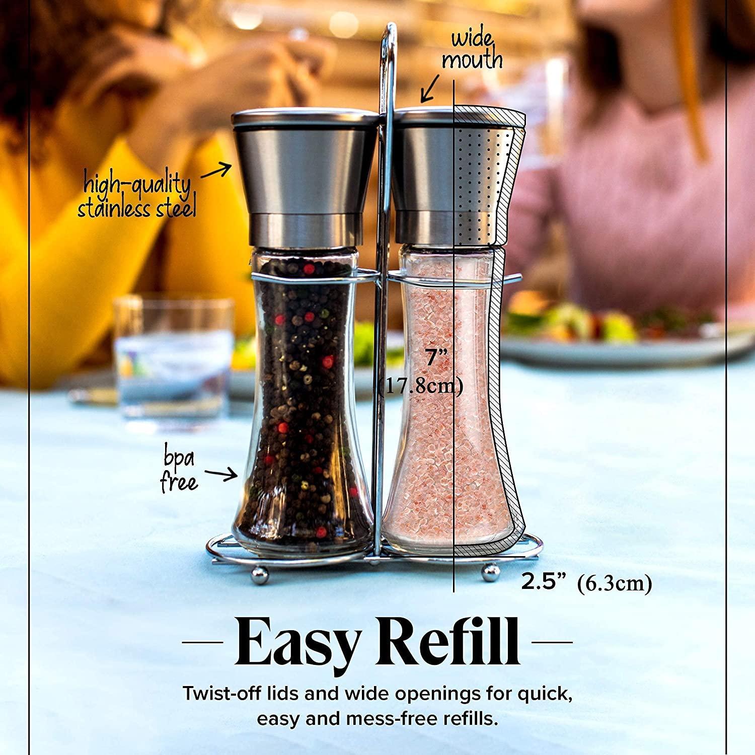 Modern Stainless Steel Salt and Pepper Grinder Set - John Cootes