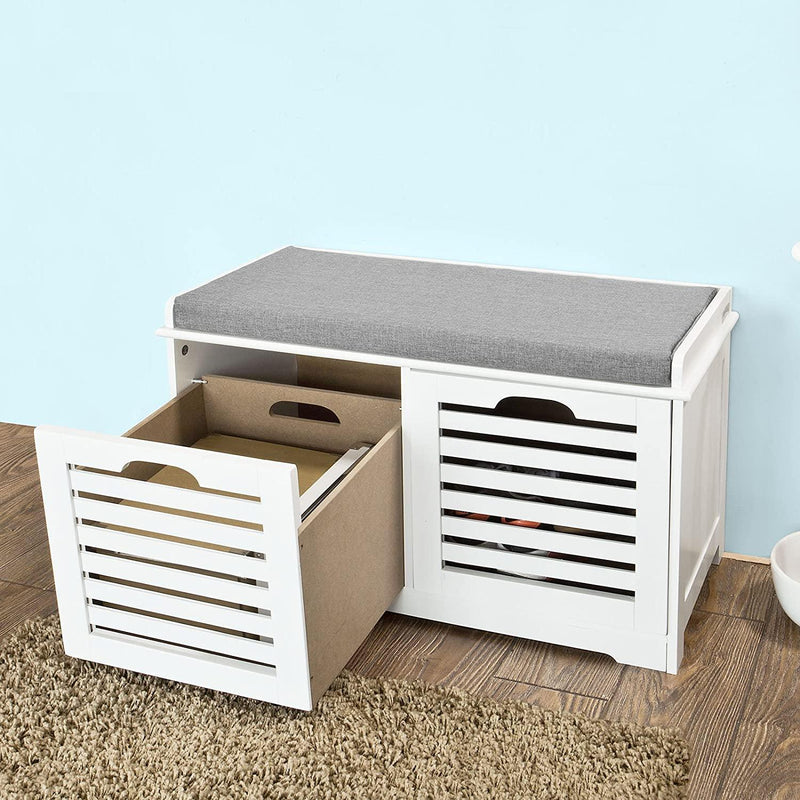 Modern Storage Bench with 2 Drawer/Baskets for Toys - John Cootes