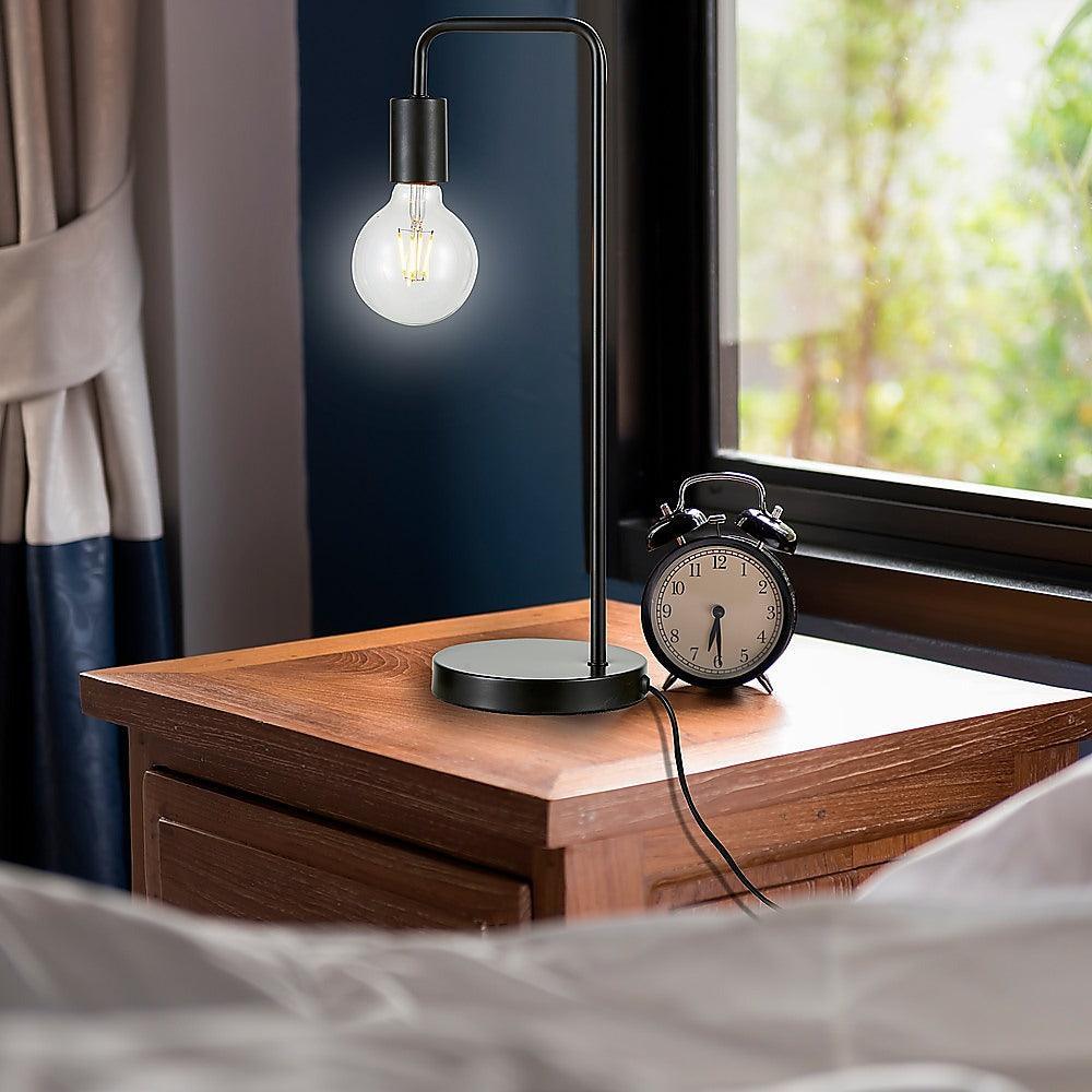 Modern Table lamp Desk Light Bedside Bedroom Black - John Cootes