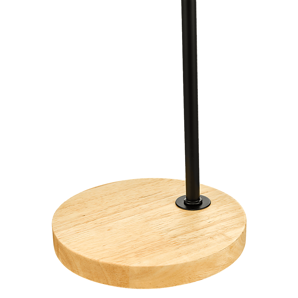 Modern Table lamp Desk Light Timber Base Bedside Bedroom Black - John Cootes