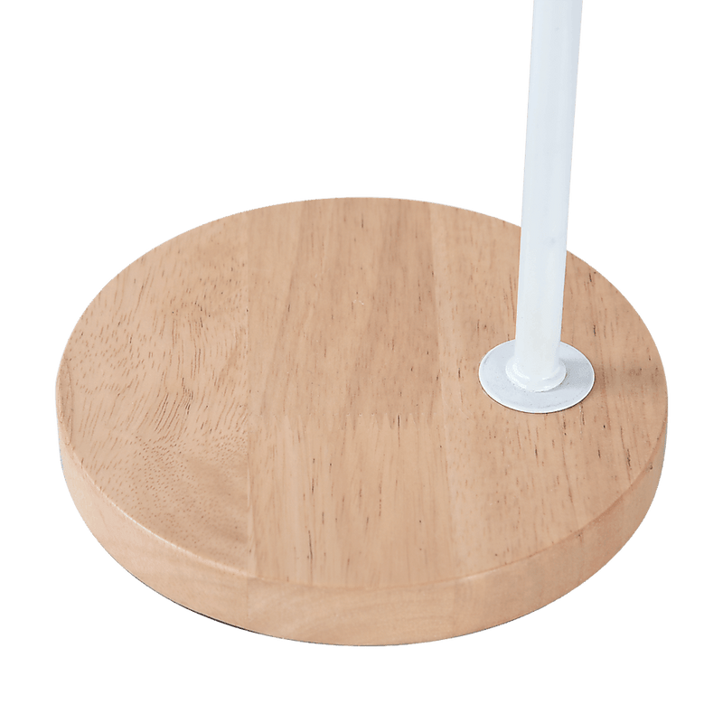 Modern Table lamp Desk Light Timber Base Bedside Bedroom White - John Cootes