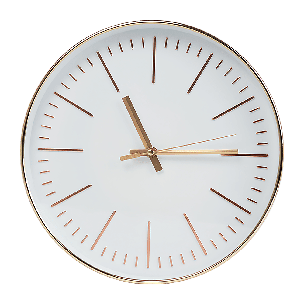 Modern Wall Clock Silent Non-Ticking Quartz Battery Operated Gold - John Cootes