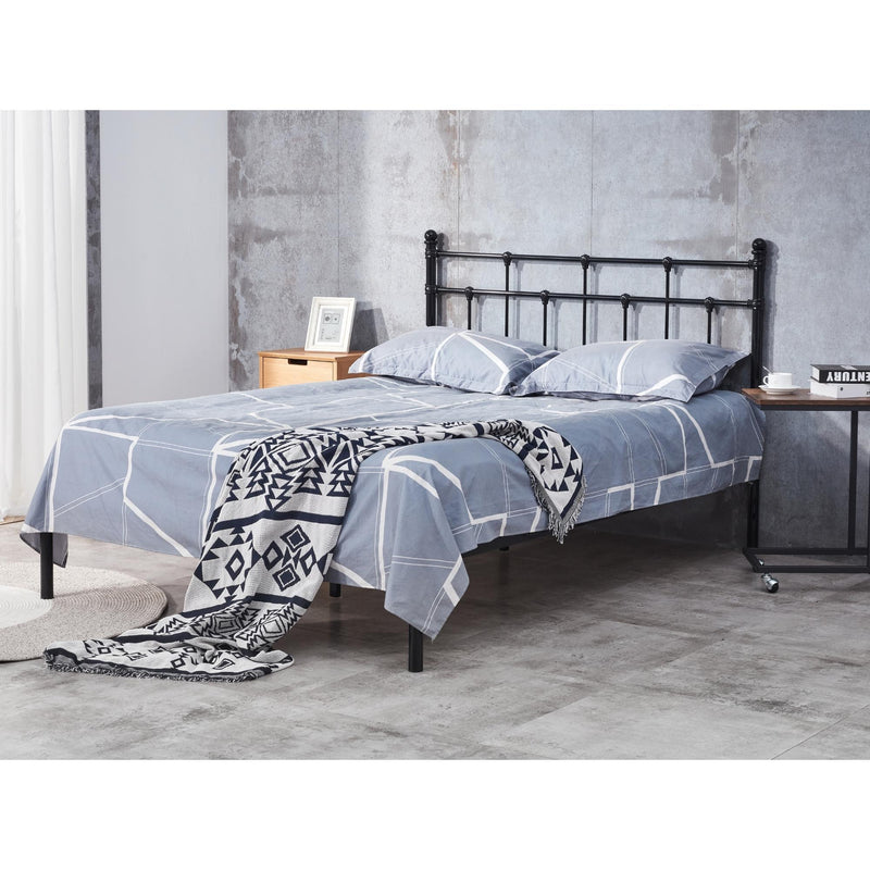 Moderna King Single Bed Size Metal Frame Platform Mattress Base - Black - John Cootes