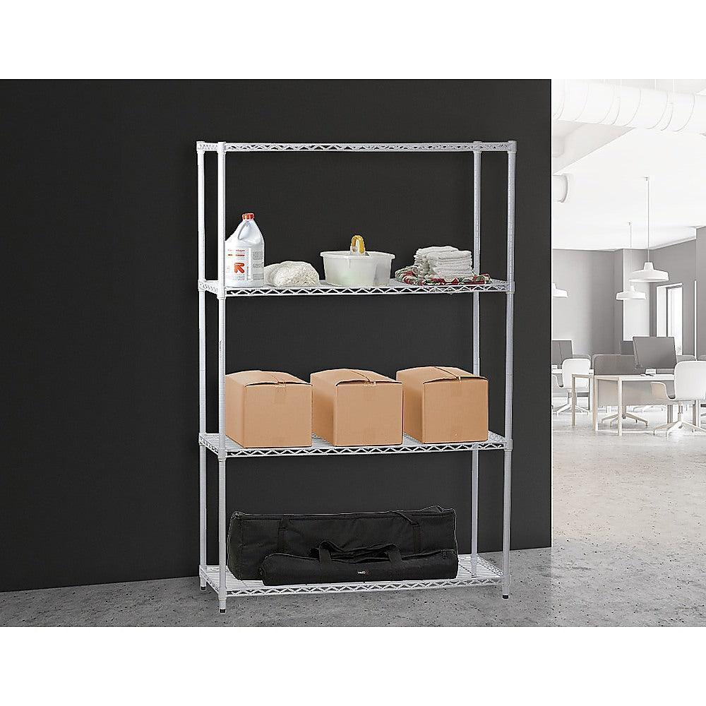 Modular Chrome Wire Storage Shelf 1200 x 450 x 1800 Steel Shelving - John Cootes