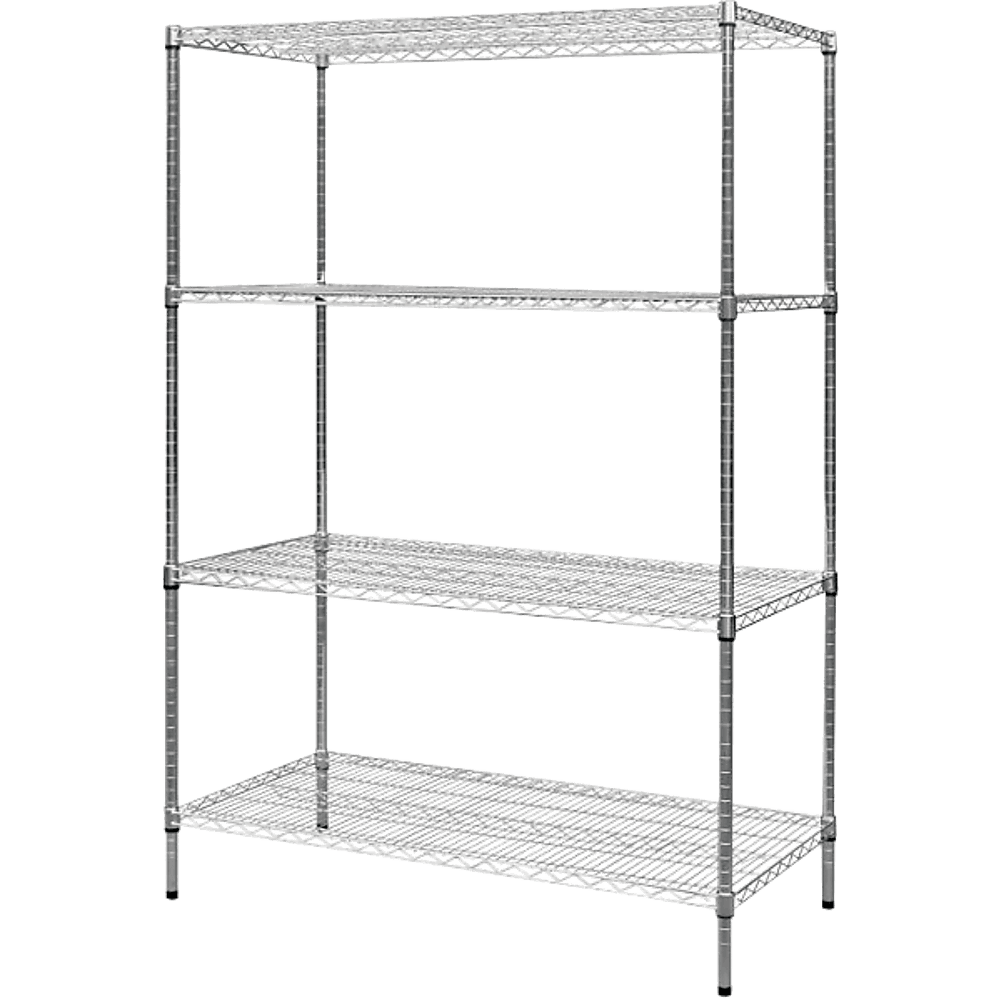 Modular Chrome Wire Storage Shelf 1200 x 600 x 1800 Steel Shelving - John Cootes