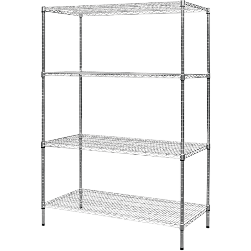 Modular Chrome Wire Storage Shelf 1200 x 600 x 1800 Steel Shelving - John Cootes
