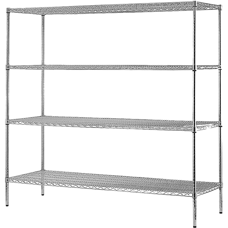 Modular Chrome Wire Storage Shelf 1500 x 350 x 1800 Steel Shelving - John Cootes