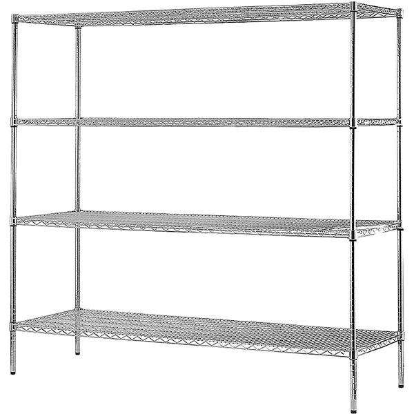 Modular Chrome Wire Storage Shelf 1500 x 450 x 1800 Steel Shelving - John Cootes