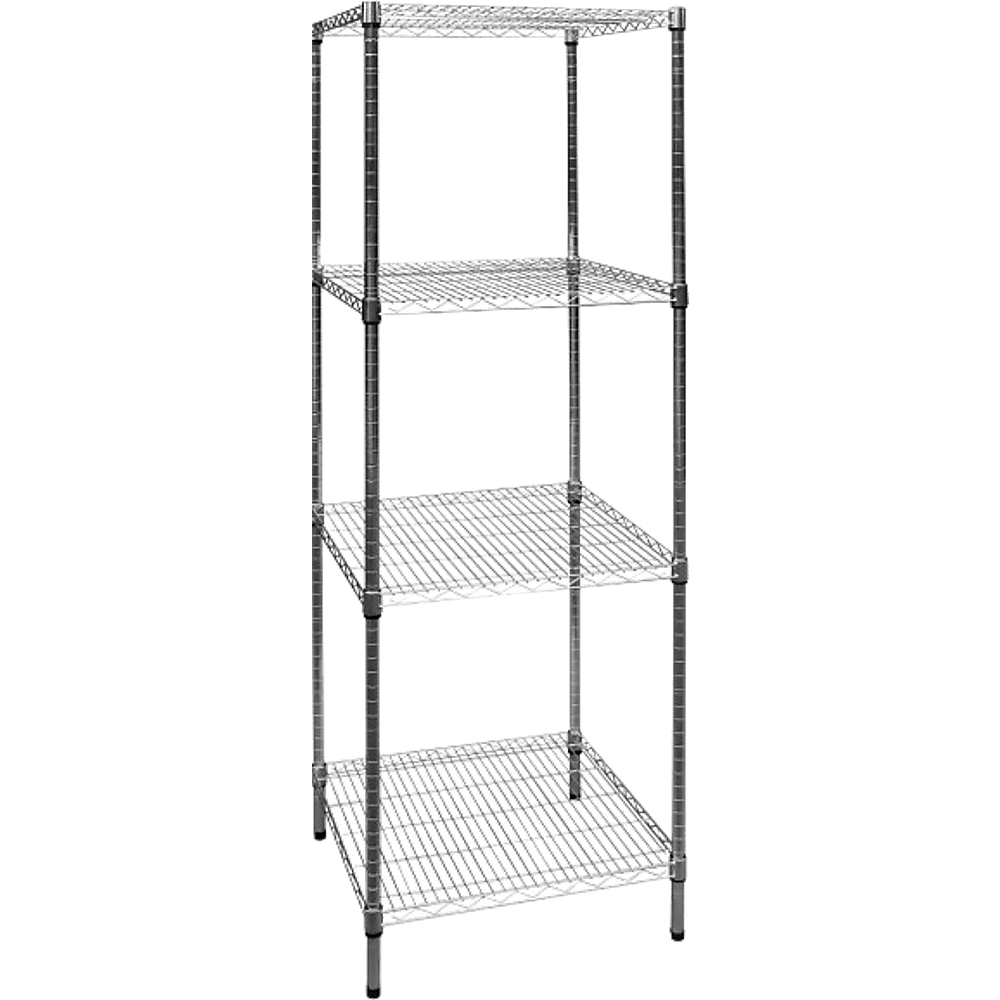 Modular Chrome Wire Storage Shelf 600 x 600 x 1800 Steel Shelving - John Cootes