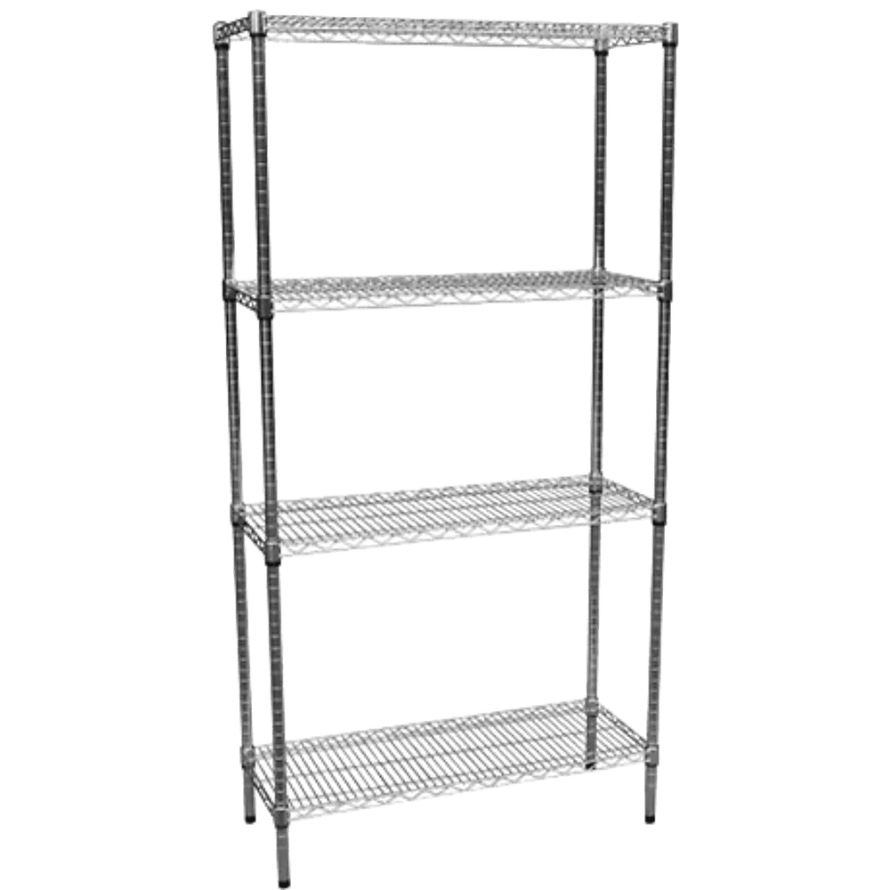 Modular Chrome Wire Storage Shelf 900 x 350 x 1800 Steel Shelving - John Cootes