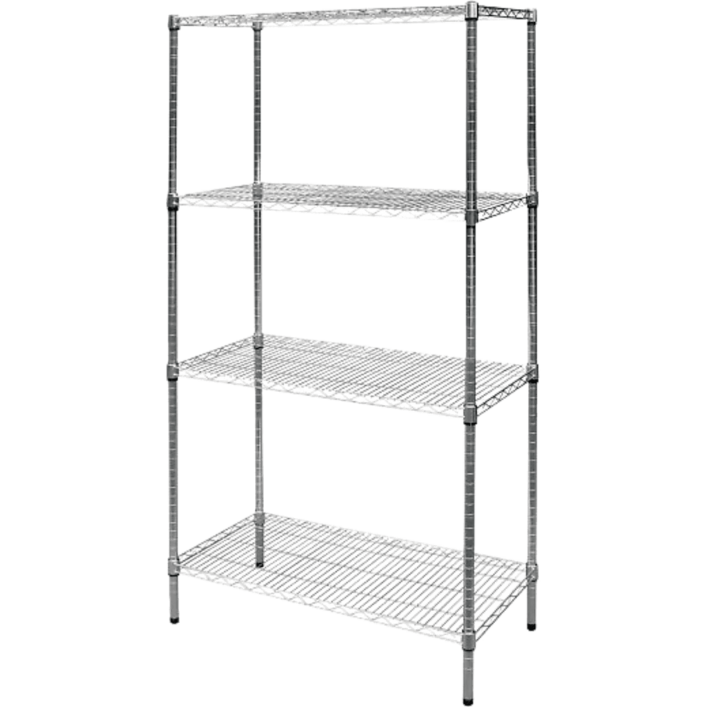 Modular Chrome Wire Storage Shelf 900 x 450 x 1800 Steel Shelving - John Cootes