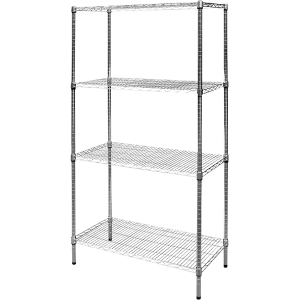Modular Chrome Wire Storage Shelf 900 x 450 x 1800 Steel Shelving - John Cootes