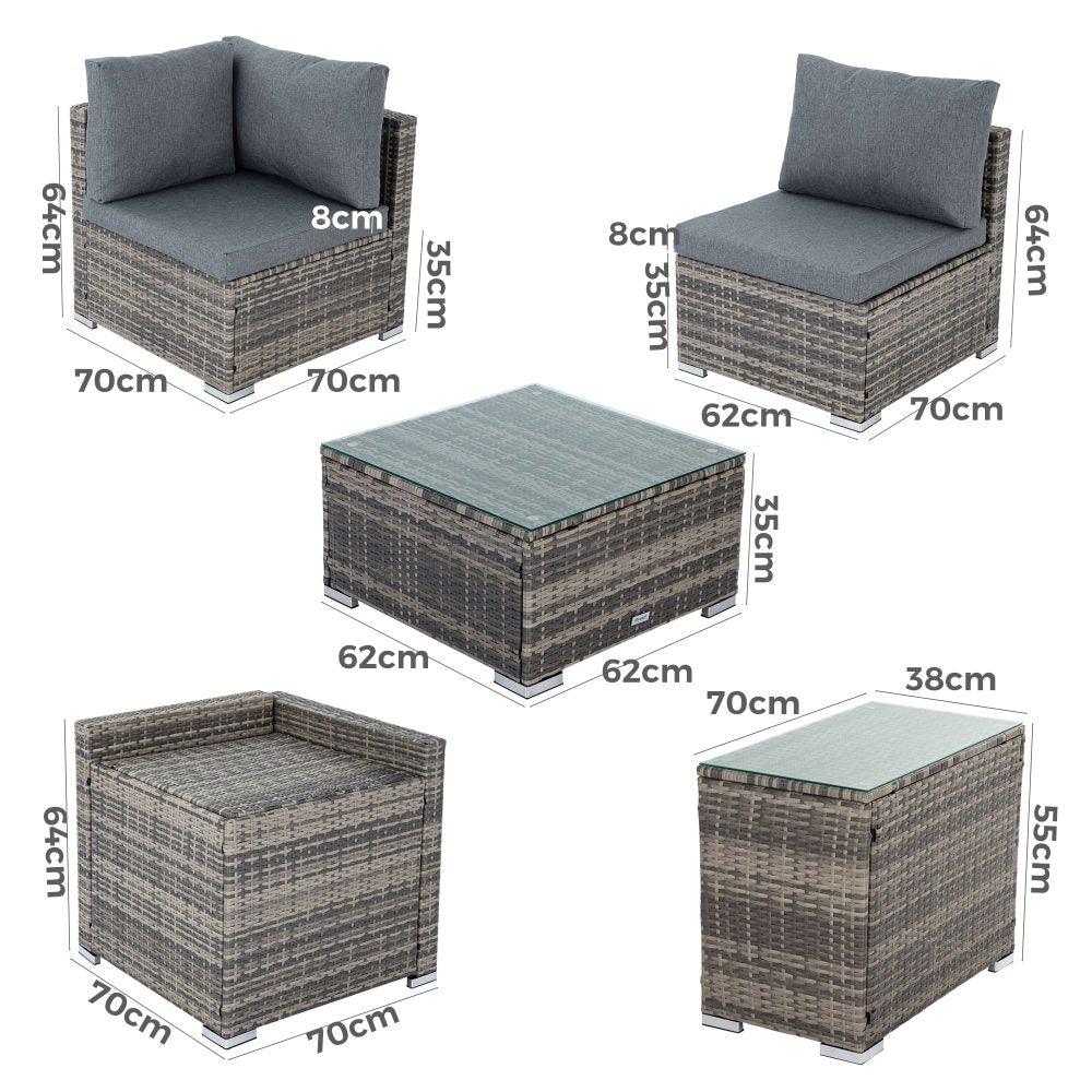 Modular Outdoor Lounge Set &#8211; 9pcs Sofa, Armchairs and Coffee Table - John Cootes