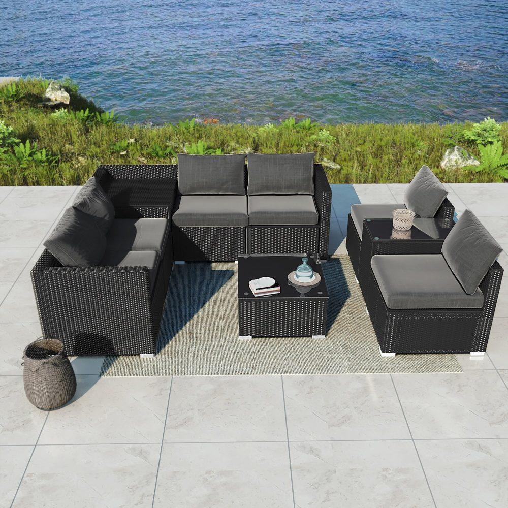 Modular Outdoor Lounge Set &#8211; 9pcs Sofa, Armchairs and Coffee Table - John Cootes