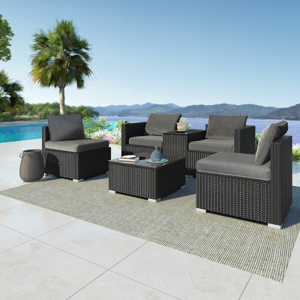 Modular Outdoor Wicker Lounge Set - John Cootes