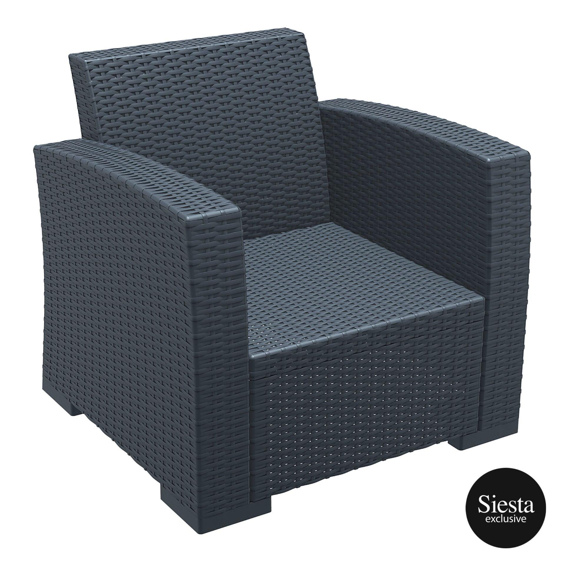 Monaco Lounge Armchair Single - Anthracite - John Cootes