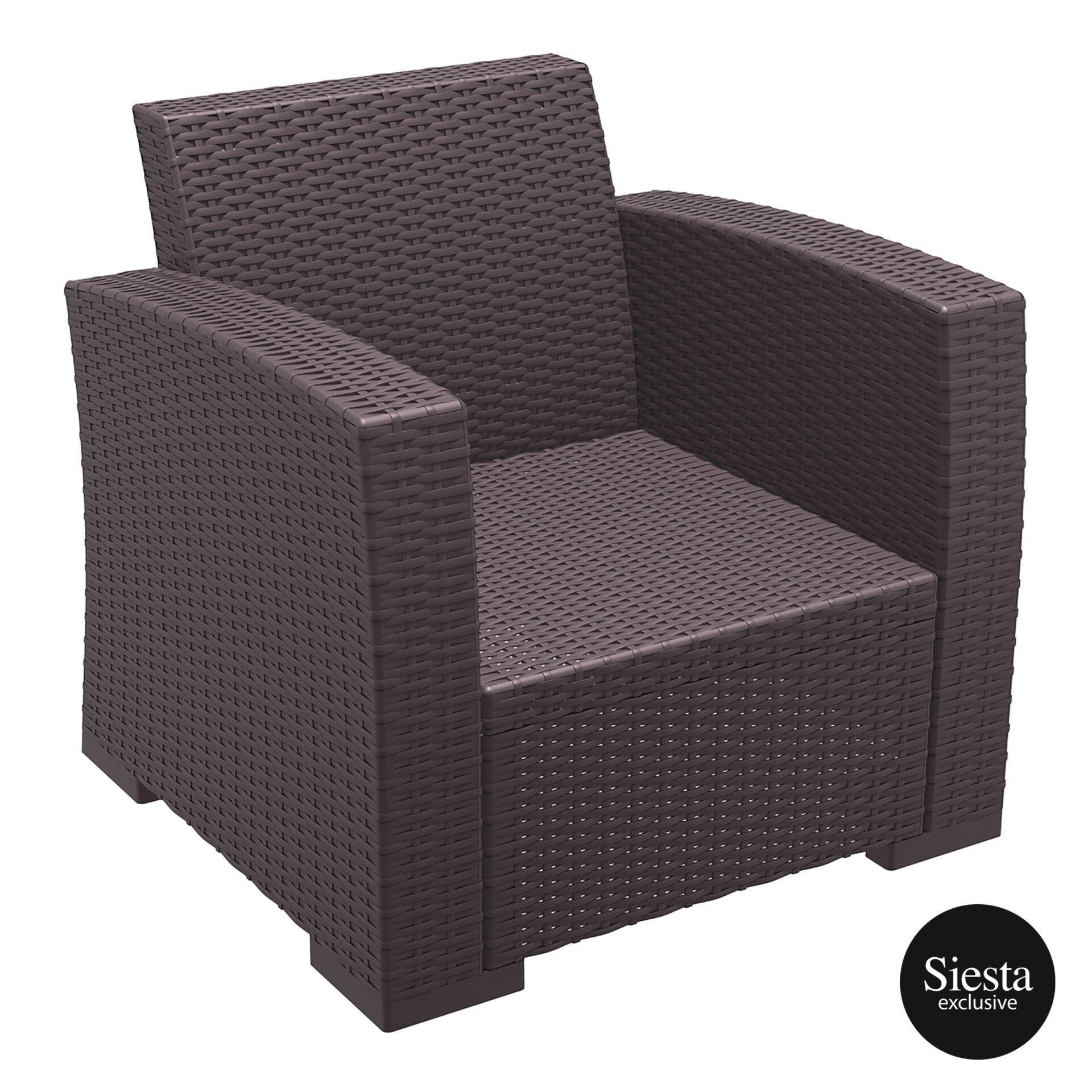 Monaco Lounge Armchair Single - Chocolate - John Cootes