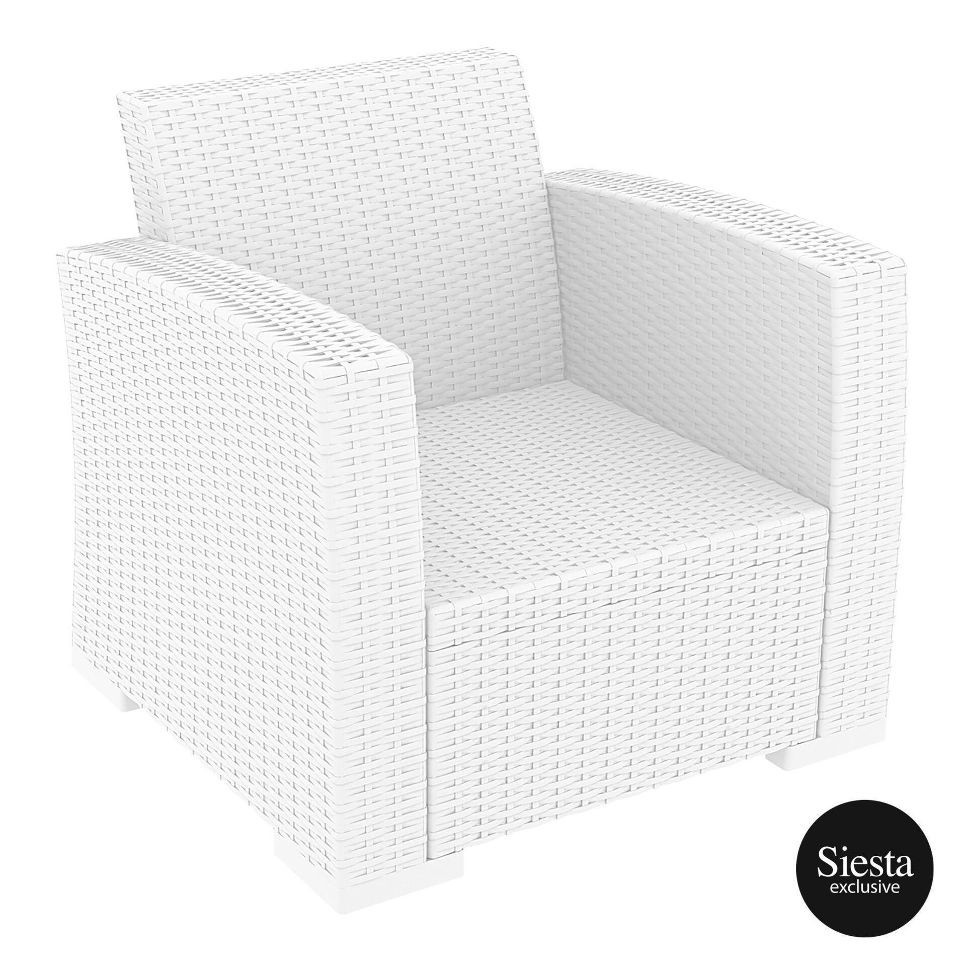 Monaco Lounge Armchair Single - White - John Cootes